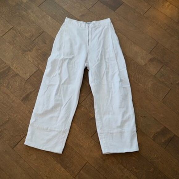 Rachel Comey Straight Leg Front Exposed Zipper Pants White Womens Size 6 - Picture 1 of 7